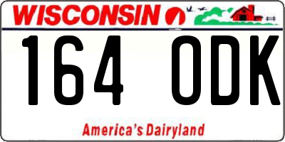 WI license plate 164ODK