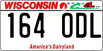 WI license plate 164ODL
