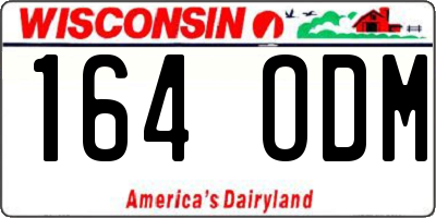 WI license plate 164ODM