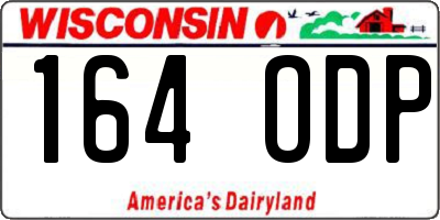 WI license plate 164ODP
