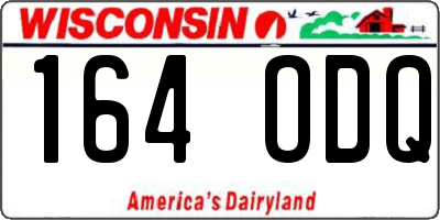 WI license plate 164ODQ