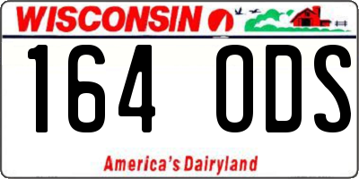 WI license plate 164ODS