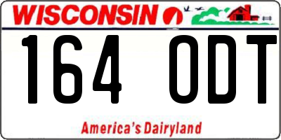 WI license plate 164ODT