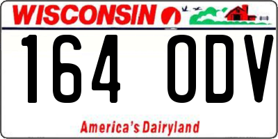 WI license plate 164ODV