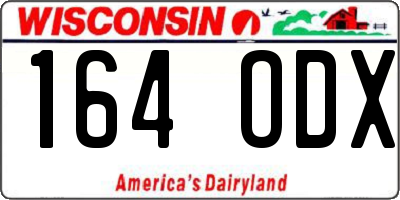 WI license plate 164ODX