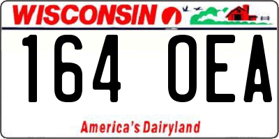 WI license plate 164OEA