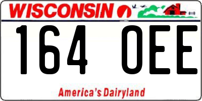 WI license plate 164OEE