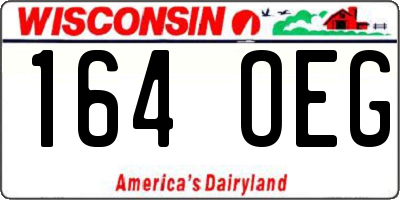WI license plate 164OEG
