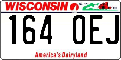 WI license plate 164OEJ