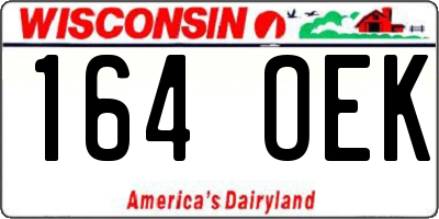 WI license plate 164OEK