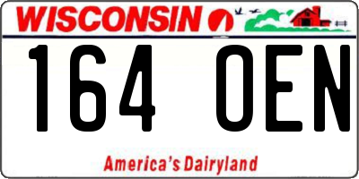 WI license plate 164OEN