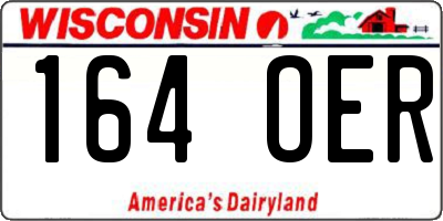 WI license plate 164OER