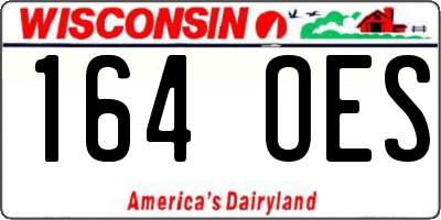 WI license plate 164OES