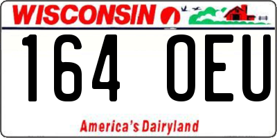 WI license plate 164OEU