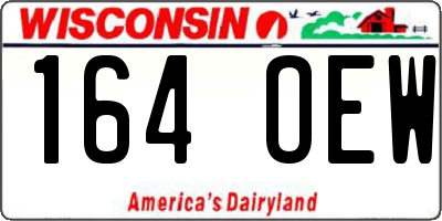 WI license plate 164OEW