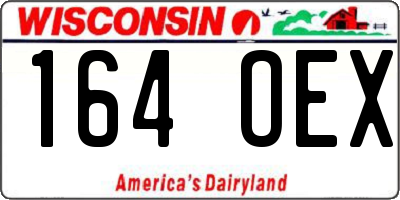 WI license plate 164OEX