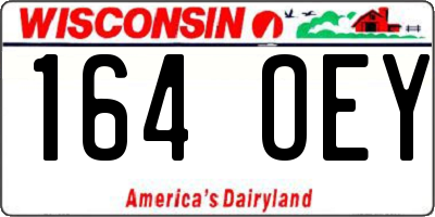 WI license plate 164OEY