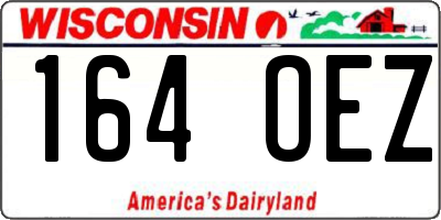 WI license plate 164OEZ