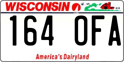 WI license plate 164OFA