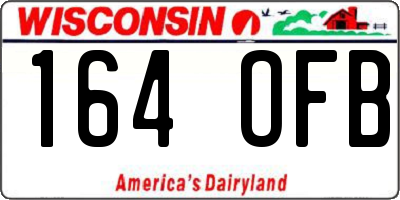 WI license plate 164OFB