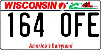 WI license plate 164OFE