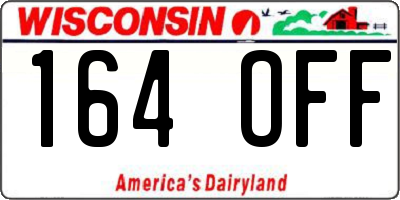 WI license plate 164OFF