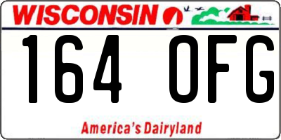 WI license plate 164OFG