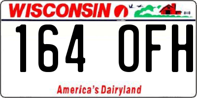 WI license plate 164OFH