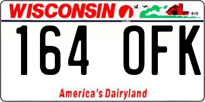 WI license plate 164OFK