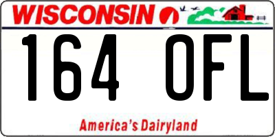 WI license plate 164OFL