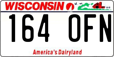 WI license plate 164OFN