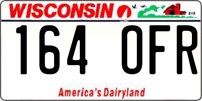 WI license plate 164OFR