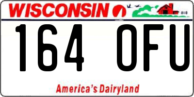 WI license plate 164OFU