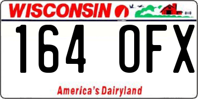 WI license plate 164OFX