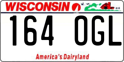 WI license plate 164OGL