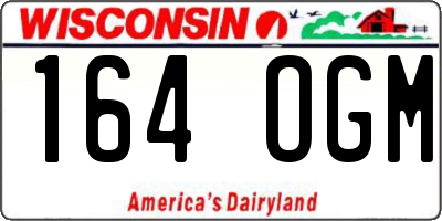 WI license plate 164OGM