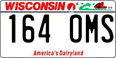 WI license plate 164OMS