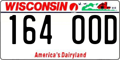 WI license plate 164OOD