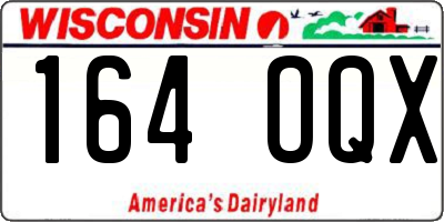 WI license plate 164OQX