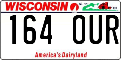WI license plate 164OUR