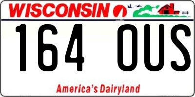 WI license plate 164OUS