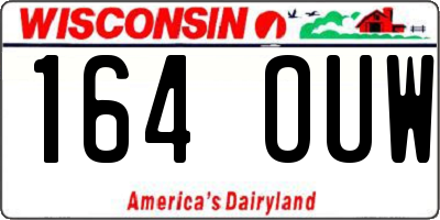 WI license plate 164OUW