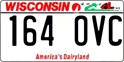 WI license plate 164OVC
