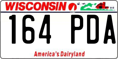 WI license plate 164PDA