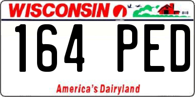 WI license plate 164PED