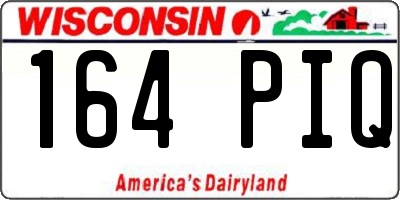 WI license plate 164PIQ