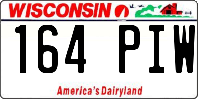 WI license plate 164PIW