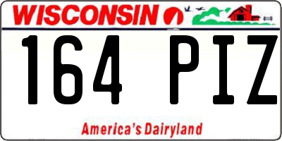 WI license plate 164PIZ