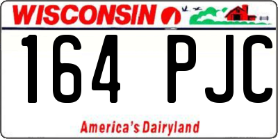 WI license plate 164PJC