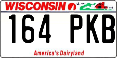 WI license plate 164PKB